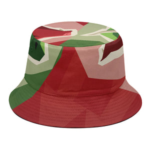 Green Bull And Red Bear Stock Print Bucket Hat