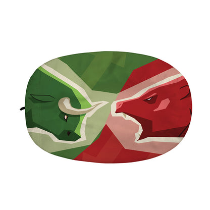Green Bull And Red Bear Stock Print Car Side Mirror Covers
