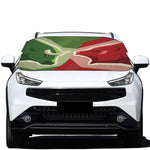 Green Bull And Red Bear Stock Print Car Windshield Snow Cover