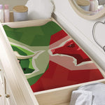 Green Bull And Red Bear Stock Print Changing Pad Cover
