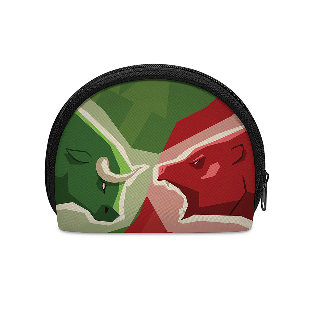 Green Bull And Red Bear Stock Print Coin Purse