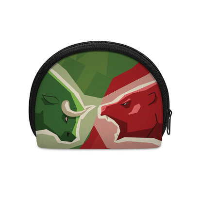 Green Bull And Red Bear Stock Print Coin Purse