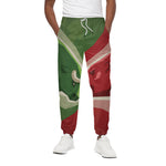 Green Bull And Red Bear Stock Print Cotton Pants