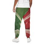 Green Bull And Red Bear Stock Print Cotton Pants