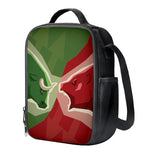 Green Bull And Red Bear Stock Print Crossbody Lunch Bag
