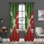 Green Bull And Red Bear Stock Print Curtain