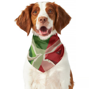 Green Bull And Red Bear Stock Print Dog Bandana