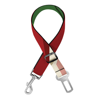 Green Bull And Red Bear Stock Print Dog Seat Belt