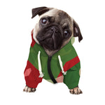 Green Bull And Red Bear Stock Print Dog Zip Up Hoodie