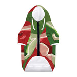 Green Bull And Red Bear Stock Print Dog Zip Up Hoodie