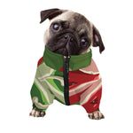 Green Bull And Red Bear Stock Print Dog Zip Up Jacket