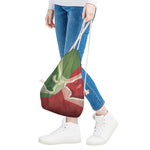 Green Bull And Red Bear Stock Print Drawstring Bag