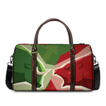 Green Bull And Red Bear Stock Print Duffle Bag