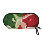 Green Bull And Red Bear Stock Print Glasses Case