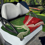 Green Bull And Red Bear Stock Print Golf Cart Seat Cover