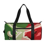 Green Bull And Red Bear Stock Print Gym Bag