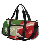 Green Bull And Red Bear Stock Print Gym Bag