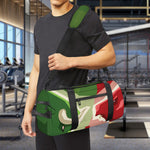 Green Bull And Red Bear Stock Print Gym Bag