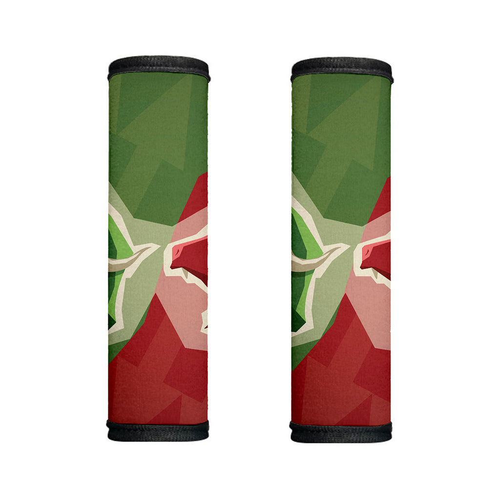 Green Bull And Red Bear Stock Print Handle Covers