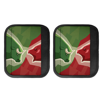 Green Bull And Red Bear Stock Print Handle Covers