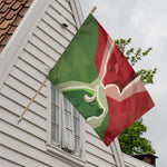 Green Bull And Red Bear Stock Print House Flag