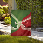 Green Bull And Red Bear Stock Print House Flag