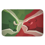 Green Bull And Red Bear Stock Print Indoor Door Mat