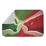 Green Bull And Red Bear Stock Print Indoor Door Mat