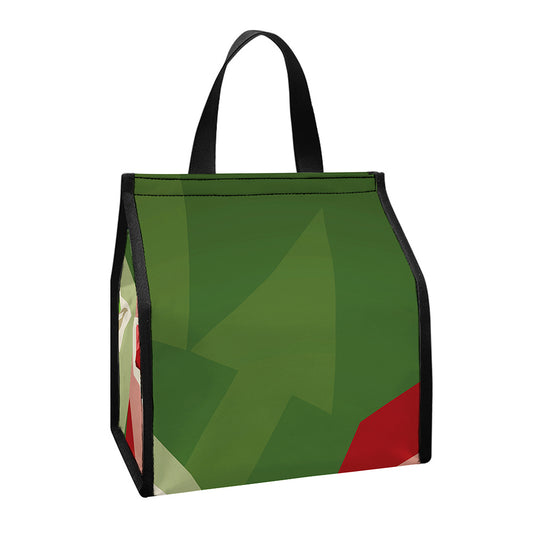 Green Bull And Red Bear Stock Print Insulated Lunch Tote