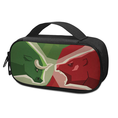 Green Bull And Red Bear Stock Print Insulin Cooler Travel Case