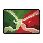Green Bull And Red Bear Stock Print Kitchen Mat