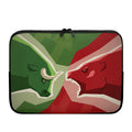 Green Bull And Red Bear Stock Print Laptop Sleeve