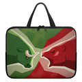 Green Bull And Red Bear Stock Print Laptop Sleeve With Handle