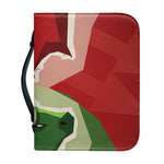 Green Bull And Red Bear Stock Print Leather Bible Cover