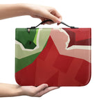 Green Bull And Red Bear Stock Print Leather Bible Cover