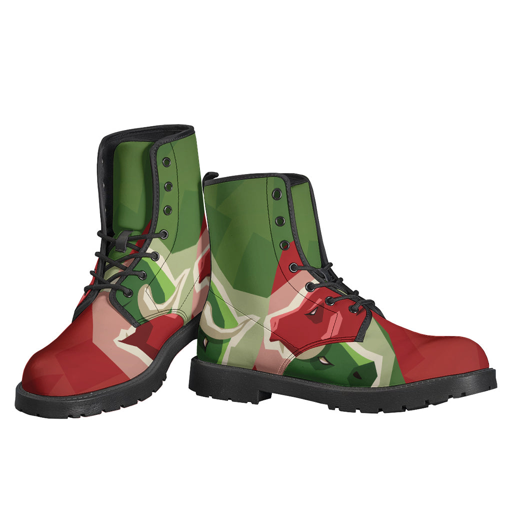 Green Bull And Red Bear Stock Print Backpack
