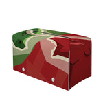 Green Bull And Red Bear Stock Print Leather Tissue Box Cover