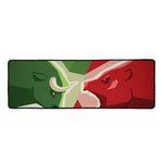 Green Bull And Red Bear Stock Print Long Kitchen Mat