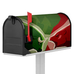Green Bull And Red Bear Stock Print Mailbox Cover