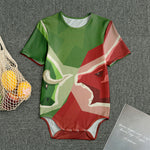 Green Bull And Red Bear Stock Print Men's Bodysuit
