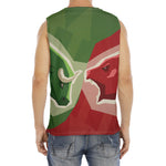 Green Bull And Red Bear Stock Print Men's Fitness Tank Top
