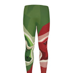 Green Bull And Red Bear Stock Print Men's leggings