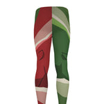 Green Bull And Red Bear Stock Print Men's leggings