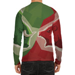 Green Bull And Red Bear Stock Print Men's Long Sleeve Rash Guard