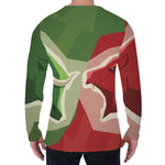 Green Bull And Red Bear Stock Print Men's Long Sleeve T-Shirt