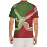 Green Bull And Red Bear Stock Print Men's Short Sleeve Rash Guard