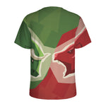 Green Bull And Red Bear Stock Print Men's Sports T-Shirt