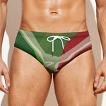 Green Bull And Red Bear Stock Print Men's Swim Briefs