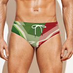 Green Bull And Red Bear Stock Print Men's Swim Briefs