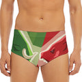 Green Bull And Red Bear Stock Print Men's Triangle Swim Briefs